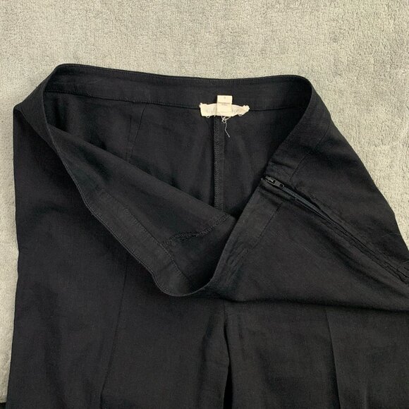 Eileen Fisher Pants Women 8 Black Linen Blend Pull On Side Zipper Trouser Casual - Picture 10 of 15